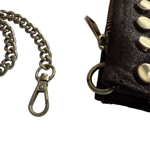 Zara Black Suede Like Silver Studded Crossbody Clutch Bag Removable Chain Strap - Picture 3 of 11